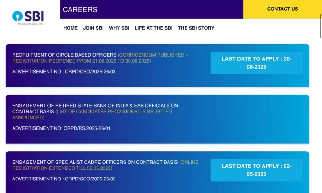 SBI CBO Exam Date 2025
