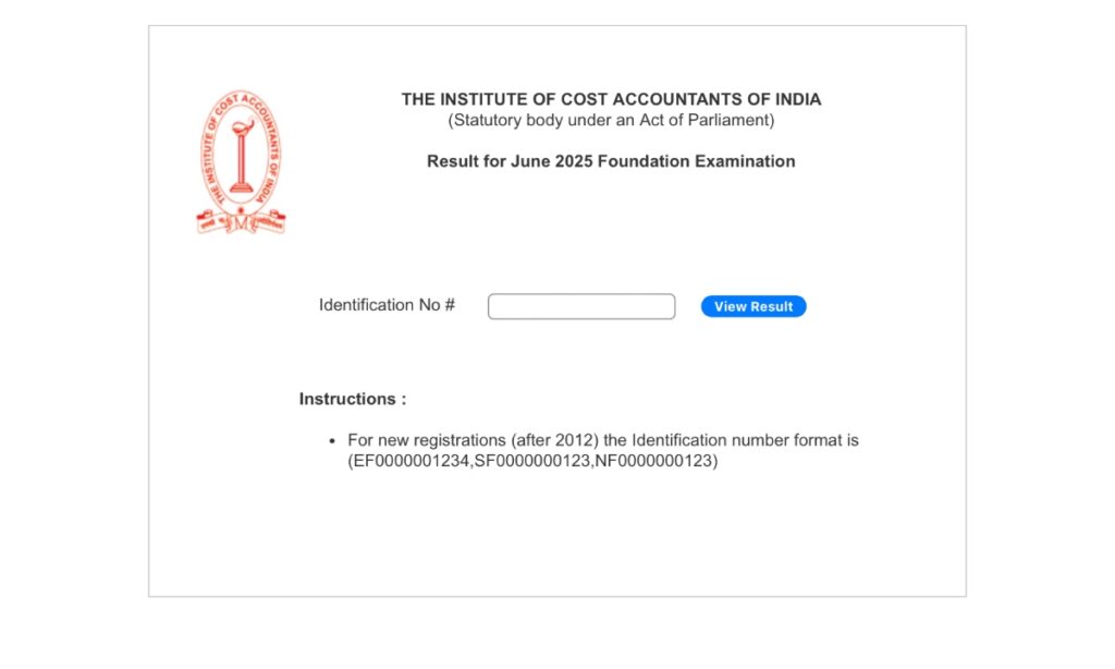 ICMAI CMA Foundation Result