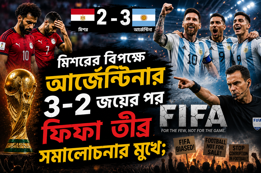 মিশরের বিপক্ষে আর্জেন্টিনার জয়ের পর ফিফা তীব্র সমালোচনার মুখে; কাসপারভ ও মরিনহোর তোপের মুখে