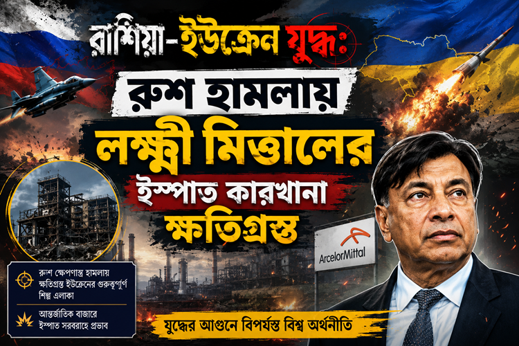 রাশিয়া-ইউক্রেন যুদ্ধ: রুশ হামলায় ক্ষতিগ্রস্ত লক্ষ্মী মিত্তলের ইস্পাত কারখানা